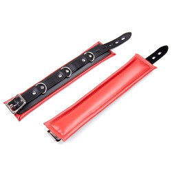 BDSMaster Kit Barre de maintien Collier et Menottes Simply Dom Rouge et Noir